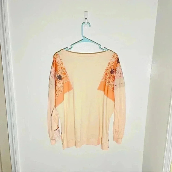 NEW Free People Feelin' It Blouse Alabaster Embroidered Bohemian Patchwork - Picture 7 of 8